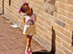 Child standing on Beijing Great Wall