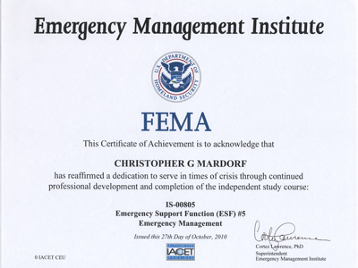 FMEA IS-805 Cetificate